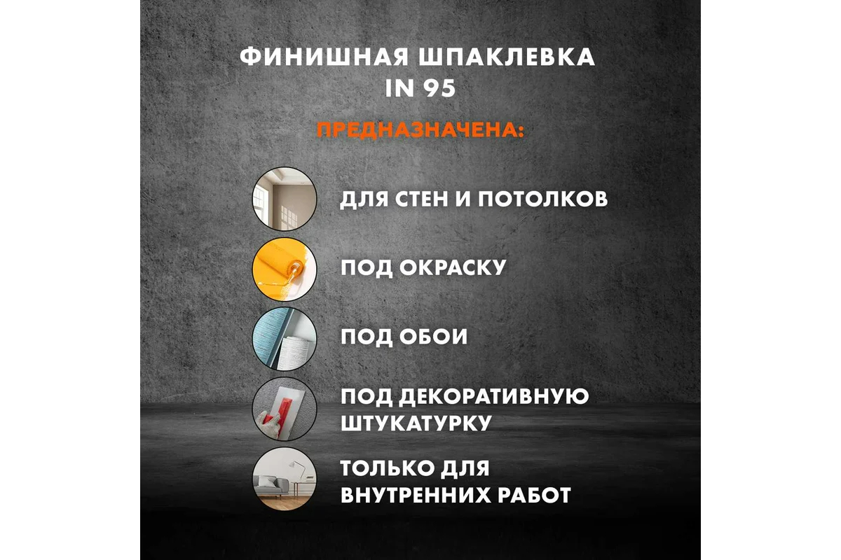 Шпаклевка полимерная готовая IN 95  универсальная Церезит, 25 кг