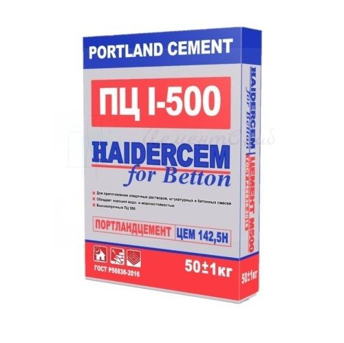 Портландцемент М500 (ЦЕМ I 42,5 Н) «HAIDERCEM PREMIUM» ВосСмеси, 50 кг Портландцемент М500 (ЦЕМ I 42,5 Н) «HAIDERCEM PREMIUM» ВосСмеси, 50 кг