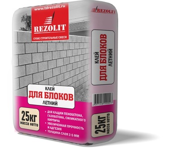 Клей для блоков усиленный Rezolit, 25 кг