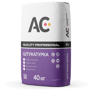 Штукатурка Обрызг AS80 Академия Смеси, 40кг (зима -15°С)
