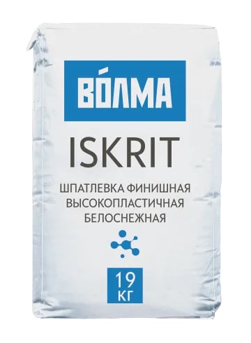 Шпатлевка финишная высокотехнологичная белоснежная "ВОЛМА-ISKRIT", 19 кг