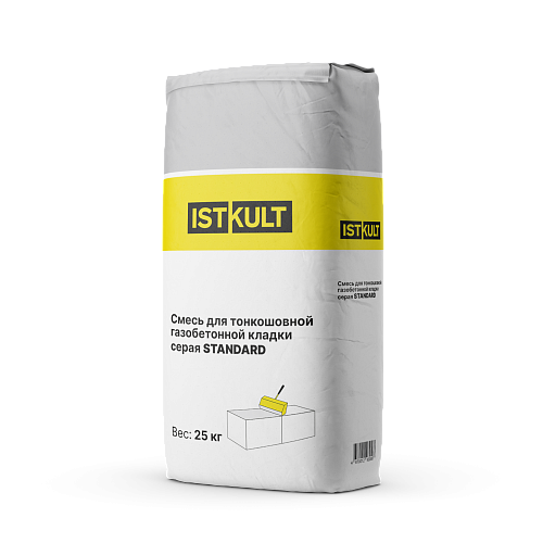 Смесь для тонкошовной кладки серая STANDARD, 25 кг