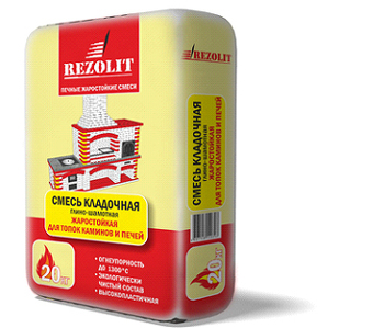 Смесь кладочная глино-шамотная жаростойкая для каминов и печей Rezolit, 20 кг