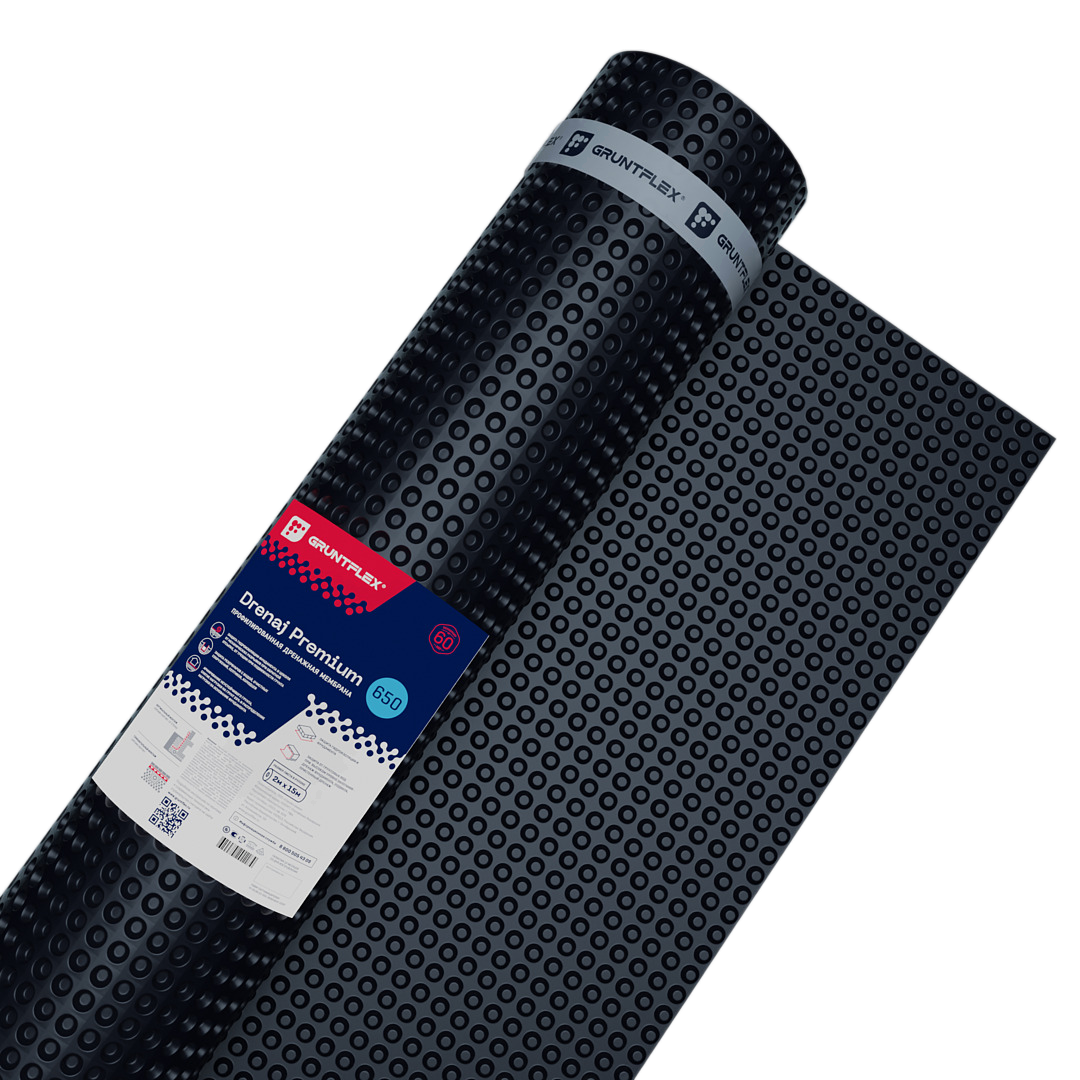 Профилированная мембрана Gruntflex Drenaj Premium 650, 40м2