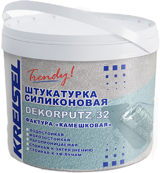 Силиконовая декоративная штукатурка «Камешковая» DEKORPUTZ 32 Kreisel (Крайзель), 15 кг