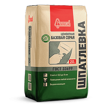 Шпатлевка цементная Базовая Старатели серая, 20 кг