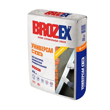 Штукатурка цементная BROZEX М100 Универсал, 25 кг