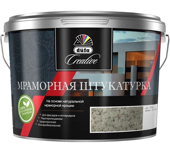 Мраморная штукатурка Dufa Creative 791-N (фракция 0,5-1,0 мм), 15 кг