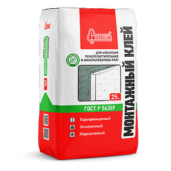 Монтажный клей для крепления пенополистирольных и минераловатных плит Старатели, 25 кг