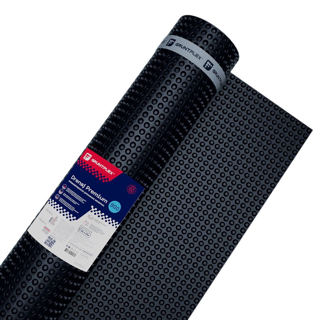 Профилированная мембрана Gruntflex Drenaj Premium 900, 40м2
