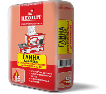Глина каолиновая жаростойкая Rezolit, 15 кг