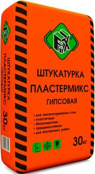 Штукатурка гипсовая серая FIX ПЛАСТЕРМИКС, 30 кг