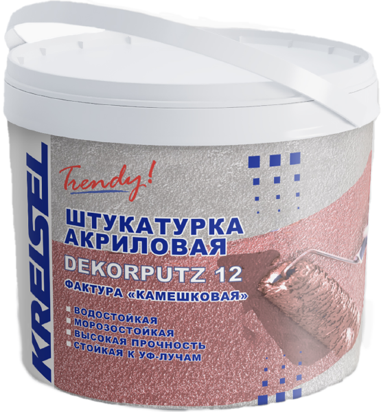 Акриловая декоративная штукатурка «Камешковая» DEKORPUTZ 12 Kreisel (Крайзель), 15 кг
