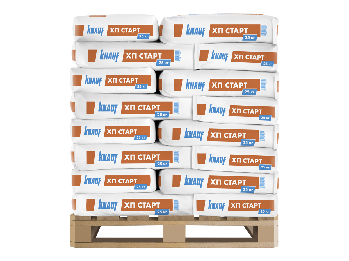 Штукатурка гипсовая КНАУФ-ХП Старт, 25 кг